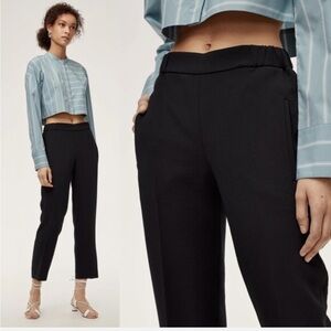 Aritzia Wilfred Darontal High Waist Pants Pull On Pockets Cropped Black Size 2